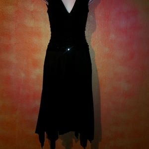 Little black dress with lace bottom